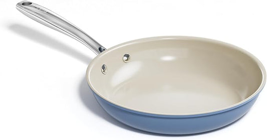 Redchef Nonstick Frying Pan Skillet, Ceramic Non-Stick Saute Pans, 9.5 inch Cooking Fry Pan with Stay Cool Handle, All Stovetops, Dishwasher/Oven Safe, PFAS-Free, Non Toxic (Blue) by Redchef