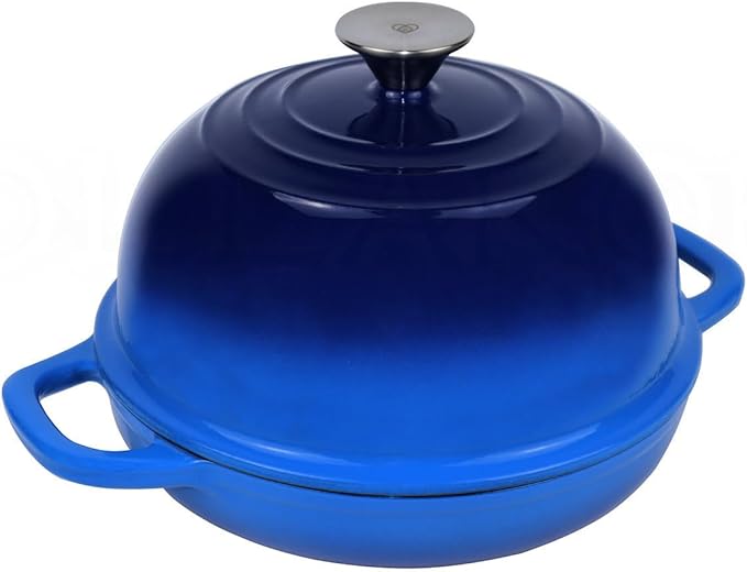 Dutch Oven for Bread Baking Bread Oven for Sourdough Bread Baking, Enameled Cast Iron Dutch Oven Pot with Lid 5 qt Cast Iron Bread Pan, Blue - Image 4