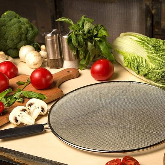 Grease Splatter Screen for Frying Pan 13 inch - Stops 99% of Hot Oil Splash - Protects Skin from Burns - Splatter Guard for Cooking - Iron Skillet Lid Keeps Kitchen Clean, includes Silicone Spatula - Image 9