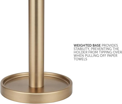 Ivilon Countertop Paper Towel Stand - Steady and Easy Tear - Fits All Paper Towel Rolls - Warm Gold - Image 4