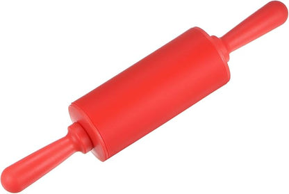 HARFINGTON Silicone Rolling Pins for Baking 9 Inch Non Stick Rolling Pin Small Roller Playdough Rolling Pins for Dough Pizza Pastry Fondant Kitchen, Red