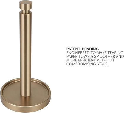 Ivilon Countertop Paper Towel Stand - Steady and Easy Tear - Fits All Paper Towel Rolls - Warm Gold - Image 2