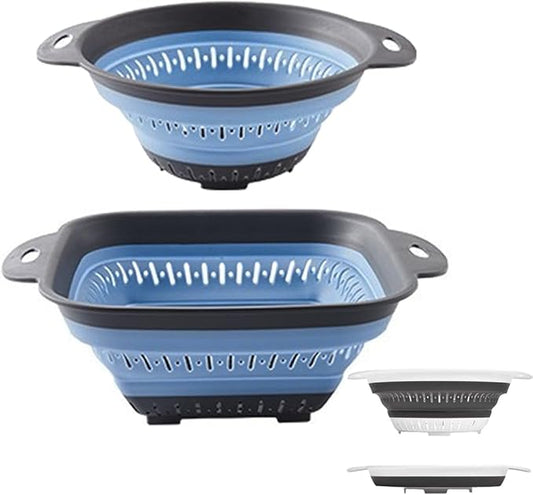 Collapsible Colander and Strainer,Silicone Strainer Colanders & Food Strainers,for Vegetable and Fruit, Kitchen Essentials by LogFaadCoi