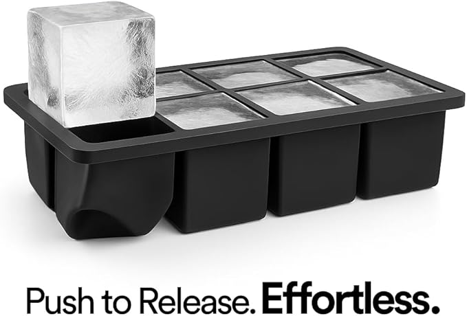 Ice Cube Molds – 2-Pack Silicone Trays for 8 Large Square Cubes – Slow-Melt Ice for Whiskey, Cocktails, Coffee & More - Image 5