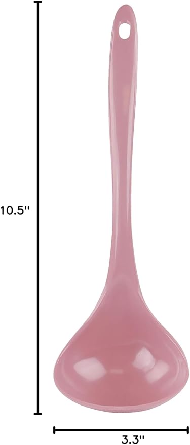 Reston Lloyd Melamine Soup Ladle Kitchen Utensil, Premium Quality Utensil with Heat Resistant Ergonomic Handle, Durable BPA-Free Plastic, 10.5 inch long, 6pc Set, Pink - Image 6