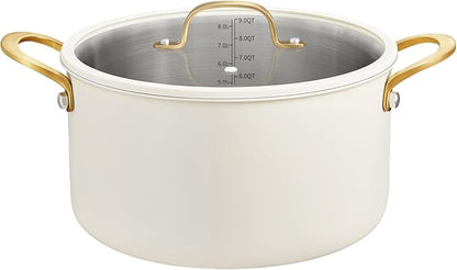 BEZIA 10 Quart Stainless Steel Stock Pot, Large Soup Pot, Casserole with Lid, Stockpot with Visible Lid, Silicone Edging, Sturdy & Double Handle, Induction Cooking Pot for Pasta, Soup, Spaghetti by BEZIA