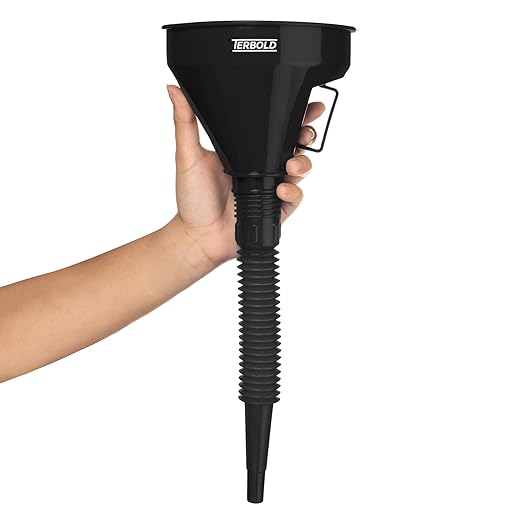 Automotive Flex Funnel with Hose | Wide Mouth Flexible Oil Funnel for Automotive Use - Gas, Transmission Fluid, Car Fuel, Oil Change (Black) - Image 8