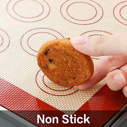 Stainless Steel Baking Sheet Tray Cooling Rack with Silicone Baking Mat Set, Cookie Pan with Cooling Rack, Set of 9 (3 Sheets + 3 Racks + 3 Mats), 10/12/16 Inch, Easy Clean - Image 6