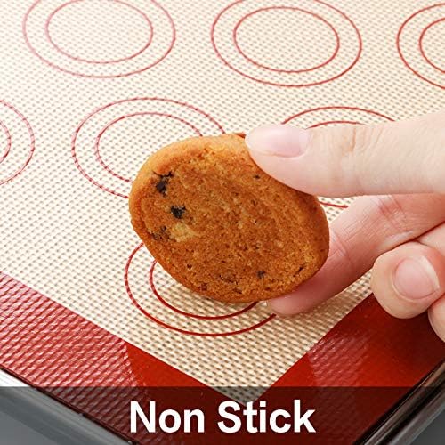 MCIRCO 6 Piece Stainless Steel Baking Sheet with Rack with Silicone Baking Mat Set (2 Pans + 2 Racks + 2 Mats), 17.3 x 13 x 1 Inch Cookie Sheet with Cooling Rack, Easy Clean - Image 6
