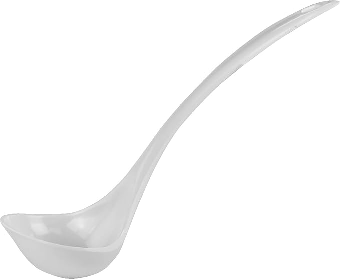 Reston Lloyd Melamine Soup Ladle Kitchen Utensil, Premium Quality Utensil with Heat Resistant Ergonomic Handle, Durable BPA-Free Plastic, 10.5 inch long, 6pc Set, White - Image 3