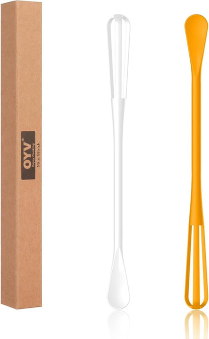 OYV multifunctional mini whisk,mini spoon,small whisks for cooking,tiny whisk 2 pieces,mini small wisk,for Blending,Whisking,Beating Ingredients, Mixing Sauces by OYV