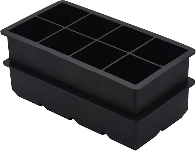 Bangp Large Ice Cube Tray for Whiskey,2 Pack Stackable Big Ice Cube Molds Make 16 Big Whiskey Ice Cubes,Easy Release Square Ice Cube Maker for Cocktails,Whiskey,Soups and Frozen Treats - Image 7