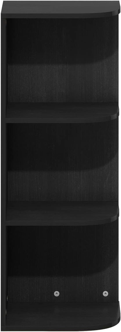 Furinno PASIR Book Shelf, 3-Tier Corner Bookshelf with Open Shelf, Standing Bookcase, 9.3 x 12 x 31.5 for Organization and Storage, for Living Room, Bedroom, Home Office, Blackwood - Image 6