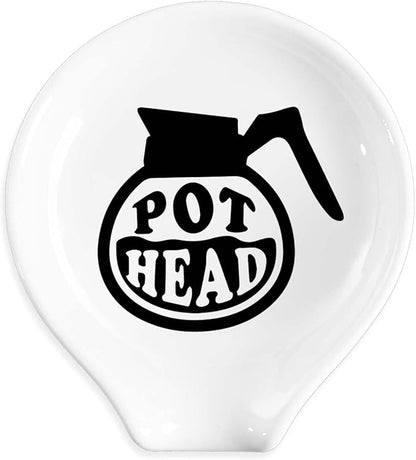Funny Coffee Spoon Holder-Coffee Spoon Rest-Cafe Bar Station Accessories-Pot Head Sign