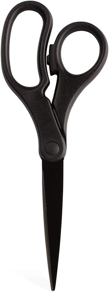 JAM PAPER Multi-Purpose Precision Scissors - 8 Inch - Black - Ergonomic Handle & Stainless Steel Blades - Sold Individually by JAMPaper