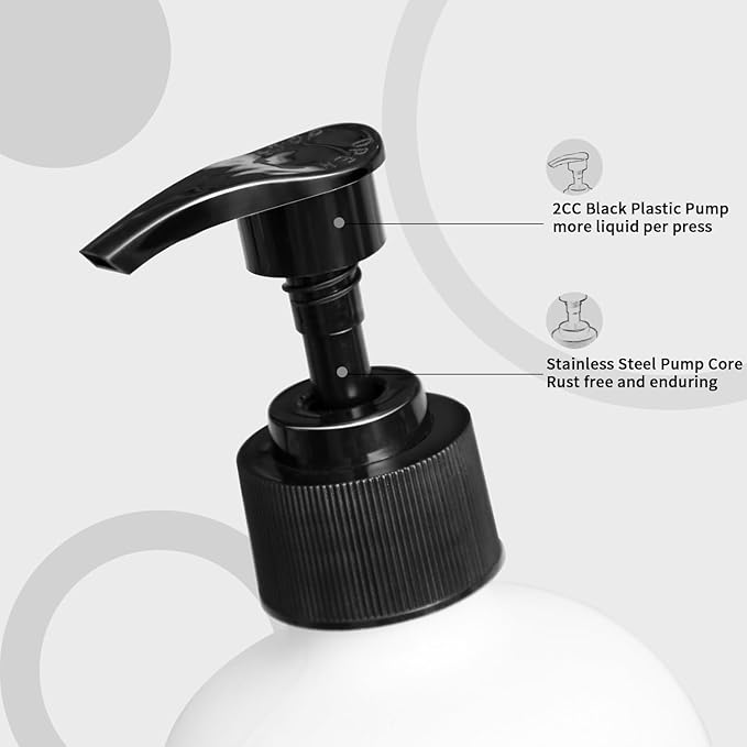 MOMEEMO White Soap Dispenser Bathroom Set, Contains Hand and Lotion Dispenser, Suitable for Bathroom Accessories Decor. (White)