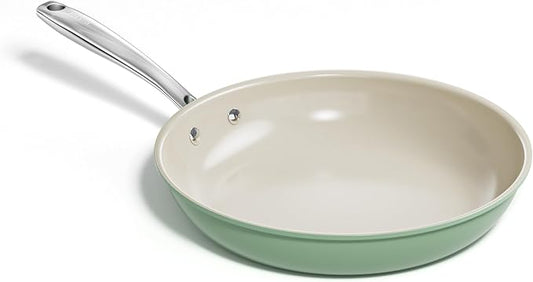 Redchef Nonstick Frying Pan Skillet, Ceramic Non-Stick Saute Pans, 11 inch Cooking Fry Pan with Stay Cool Handle, All Stovetops (Gas, Electric & Induction), Dishwasher/Oven Safe, PFAS-Free (Green) by Redchef