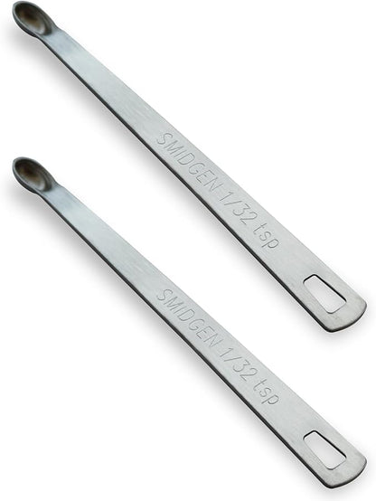2PCS 1/32 Teaspoon(1/32tsp, 0.16ml, Smidgen) Single Tiny Measuring Spoon, Small Individual Stainless Steel Measure Spoons Only by BERYLER