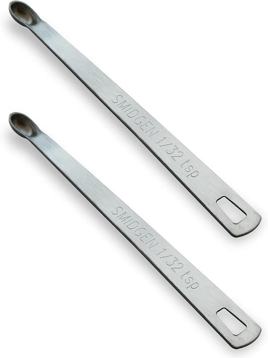 2PCS 1/32 Teaspoon(1/32tsp, 0.16ml, Smidgen) Single Tiny Measuring Spoon, Small Individual Stainless Steel Measure Spoons Only by BERYLER