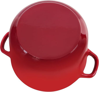 Flavehc Dutch Oven Pot with Lid 2.8 qt Cast Iron Dutch Oven for Bread Baking Red Enameled Cast Iron Rice Pot with Handels - Image 6