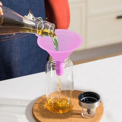 Plastic Funnel Set of 5, All Purpose Cooking Funnels Small to Large Funnel for Kitchen Use, Food Funnels for Filling Bottles, Canning and Water Liquid Oil or Powder Transfer