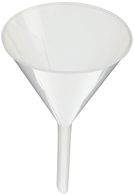 Eisco - Plastic Funnel Set, 4 Sizes, Chemically Resistant Polypropylene, Multipurpose Lab & Classroom Tool, General Purpose, Science, Kitchen, Workshop, Garage Use, Durable Educational Funnels