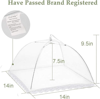 Onarway Food Covers for Outside Mesh: 3 Pack 14 Inch Pop Up Fine Fly Net for Fruit - Collapsible Screen Umbrella Food Tent for Outdoor Picnic Party BBQ - Image 3