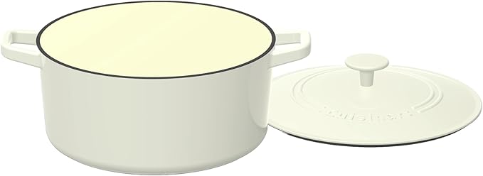 Cuisinart Chef's Classic Enameled Cast Iron Round Covered Casserole (Cream, 5- Quart) - Image 2