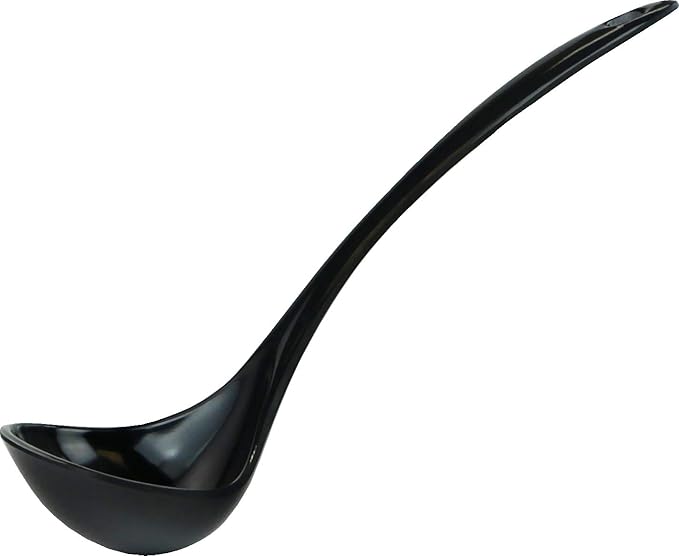 Reston Lloyd Melamine Soup Ladle Kitchen Utensil, Premium Quality Utensil with Heat Resistant Ergonomic Handle, Durable BPA-Free Plastic, 10.5 inch long, 6pc Set, Black - Image 3