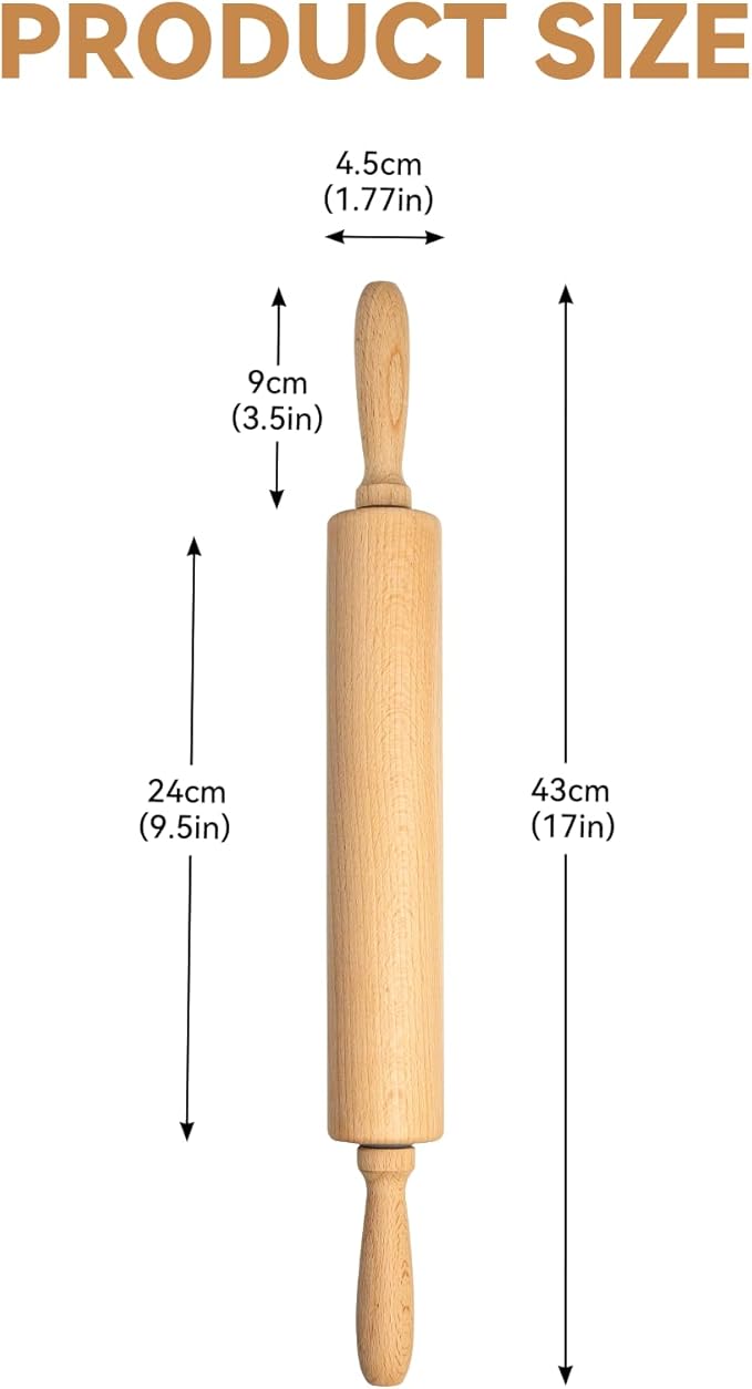 Professional Clay Rolling Pin, 17 Inch Non-Stick Clay Roller for Pottery and Slab Making –Duty Pottery Tool with Ergonomic Handles, Essential for Art Studios