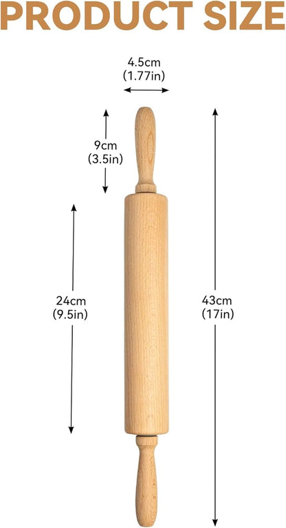 Professional Clay Rolling Pin, 17 Inch Non-Stick Clay Roller for Pottery and Slab Making –Duty Pottery Tool with Ergonomic Handles, Essential for Art Studios