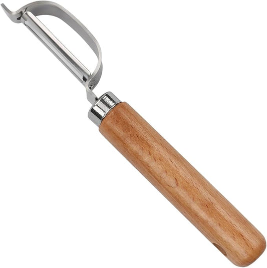 Vegetable Peeler, Stainless Steel Blade Potato Peeler with Wood Handle, Fruit Peeler for Carrot, Apple, Veggie, Kitchen Gadget for Easy Peeling