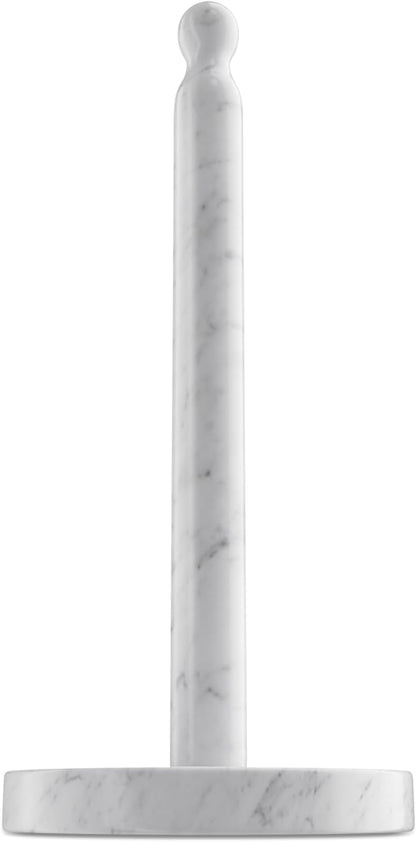 Koville Carrara Marble Paper Towel Holder Countertop, 6“ Genuine Stone Paper Towel Holder Stand for Kitchen Storage, for Standard or Jumbo-Sized Rolls by Koville