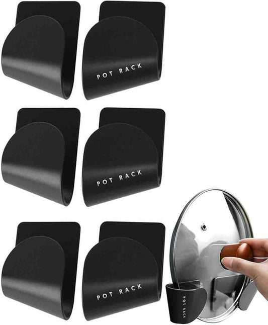 Tendiren Pot Lid Organizer, 3 Pairs of Adjustable Wall Mount Pot Lid Holder Cabinet Door, Pot and Pan Hangers for Kitchen Wall Mount, Cabinet Door Lid Organizer, Save More Space (3 Black) by Tendiren