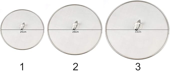 9.84" Stainless Steel Splatter Screen - Folding Handle Design Oil Splatter Guard & Multi-Use Kitchen Tool for Home Cooks & Professional Chefs - Image 2