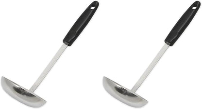Chef Craft Select Cooking Ladle, 11.5 inch, Stainless Steel/Black (Pack of 2) by ChefCraft