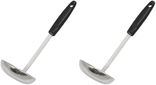 Chef Craft Select Cooking Ladle, 11.5 inch, Stainless Steel/Black (Pack of 2) by ChefCraft