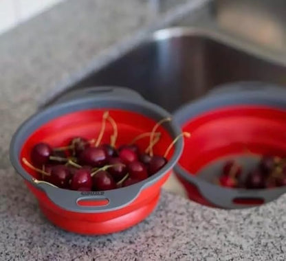 New and improved- Set of 3 Niklye Ultimate Kitchen Strainers—1×10” & 2×12” Collapsible Silicone Colanders. Now more durable and robust for everyday use with pasta, veggies, fruit & more. - Image 6