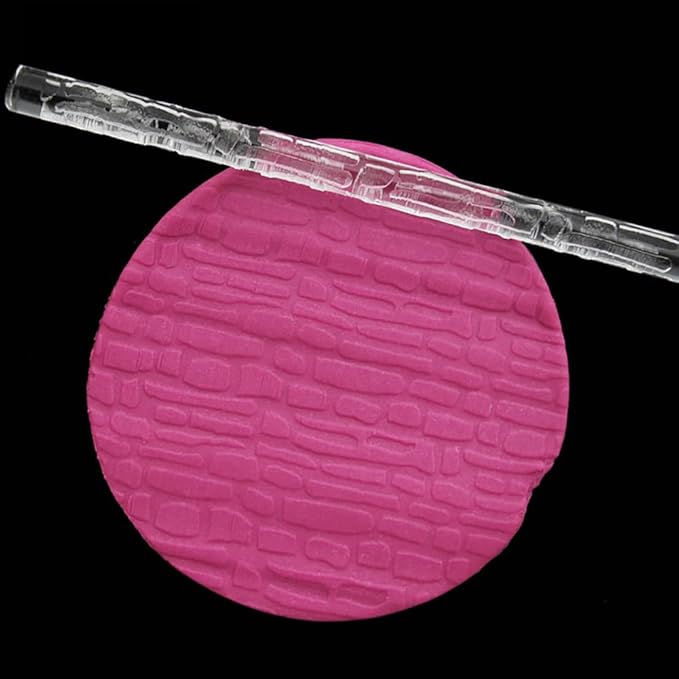 Rengue Acrylic Rolling Pin with 28 Patterns, Compliant Material, Comfortable Grip, 16 X 1 Cm, Lightweight for Dough and Pastry Acrylic Rolling Pin with 28 Patterns, Nan Kitchen (#24)