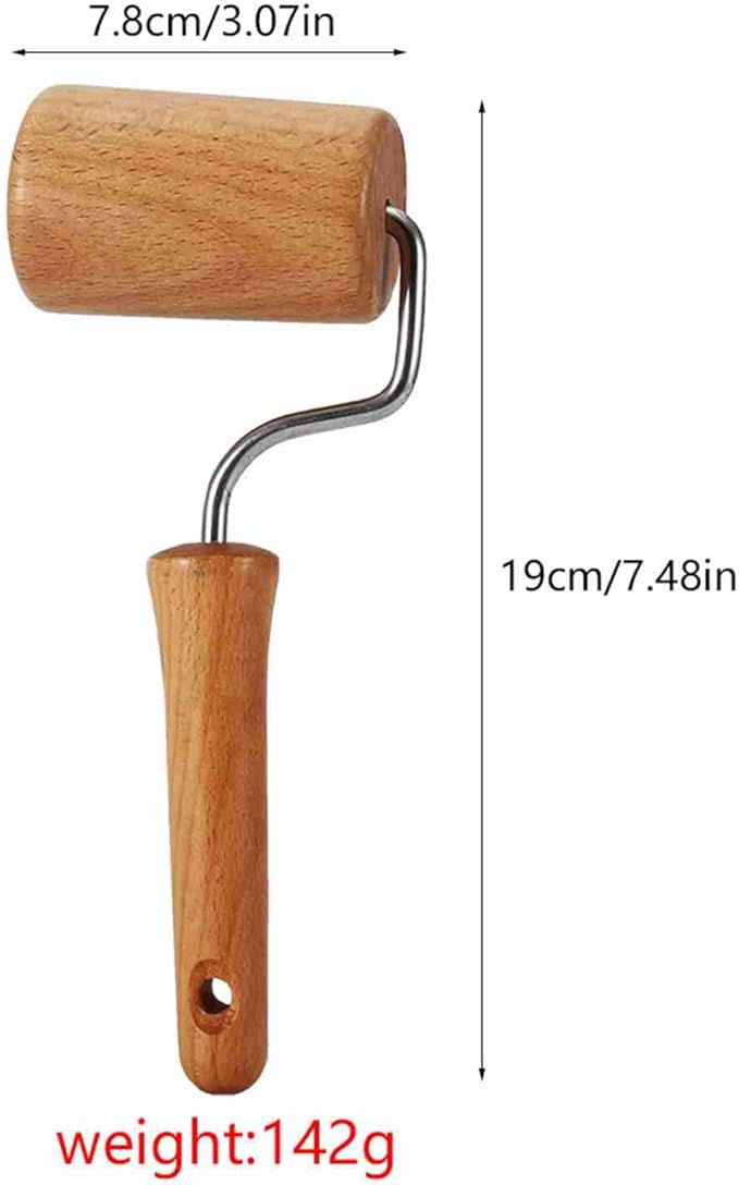 Small Rolling Pin, Pizza Dough Roller, Non Stick Wood Pastry Roller, Kitchen Wooden Rolling Pins for Baking Cooking Cookie Bread Tortilla Dumpling Fondant Clay (Style 4) - Image 4