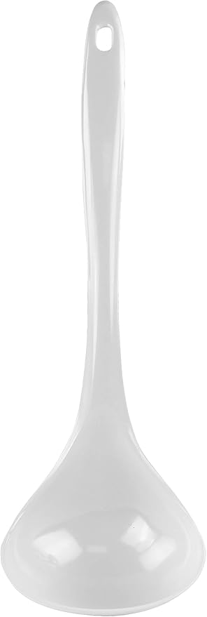 Reston Lloyd Melamine Soup Ladle Kitchen Utensil, Premium Quality Utensil with Heat Resistant Ergonomic Handle, Durable BPA-Free Plastic, 10.5 inch long, 6pc Set, White - Image 2