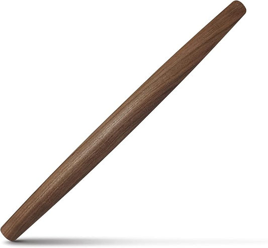 French Rolling Pin (17 Inches) –WoodenRoll Pin for Fondant, Pie Crust, Cookie, Pastry, Dough –Tapered Design & Smooth Construction - Essential Kitchen Utensil,Walnut Wood by KARRYOUNG