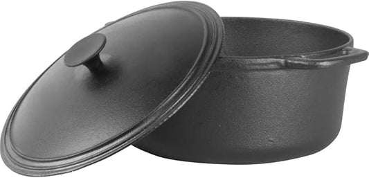 COMMERCIAL CHEF 6.6 Quart Cast Iron Dutch Oven with Dome Lid and Handles by CommercialChef