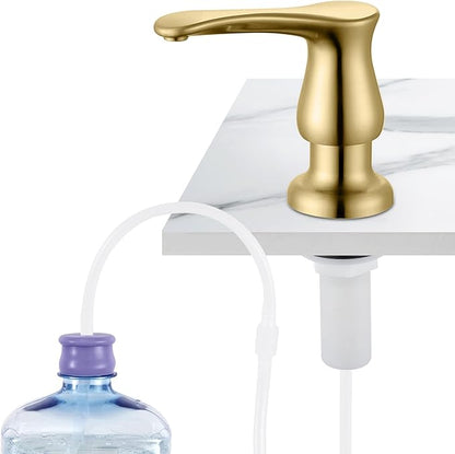 GAGALIFE Kitchen Sink Soap Dispenser Brushed Gold, Under Sink Soap Dispenser with 40" Silicone Extension Tube Kit,Say Goodbye to Frequent Refills by GAGALIFE