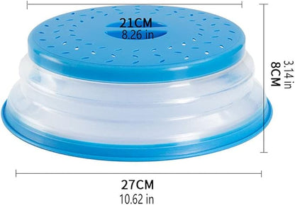 Collapsible Microwave Splatter Cover, 10.5 Inch, Microwave Plate Cover With Steam Vent (Light ink blue) - Image 2