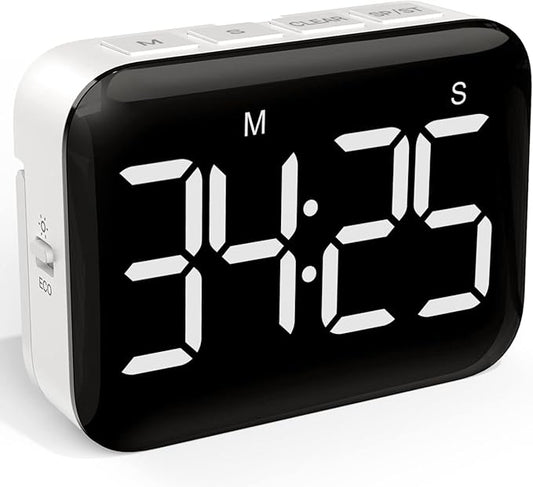 VOCOO Magnetic Kitchen Timer for Cooking with Count Up Countdown, Digital Timer Battery Powered with Large Display, 2 Brightness and Volume Levels for Classroom, Teacher, Kids by Home