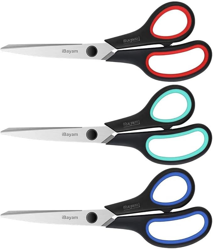 School Office Scissors Bulk, Set of 24-Pack, 8" All Purpose Sharp Scissors with Comfort-Grip Handles for High/Middle School Student Teacher, Office Home Sewing Fabric Supplies, for Right Left Handed - Image 8