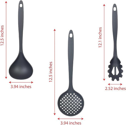 Glad Cooking Kitchen Utensils Set – 7 Pieces, Nylon Tools for Nonstick Cookware, Gray - Image 4