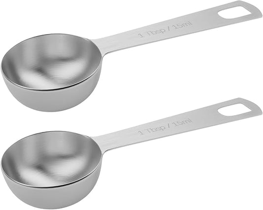 2PCS 1tbsp (3tsp, 15ml, 1/2oz) Single Measuring Spoon, Stainless Steel Individual Teaspoons Only by BERYLER