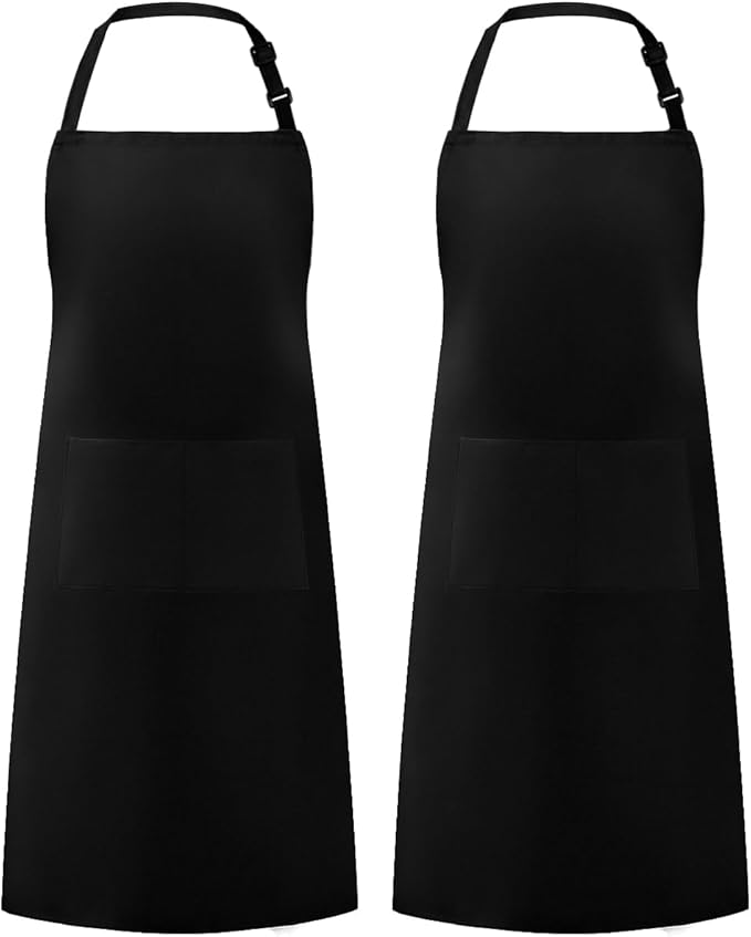 Syntus Apron for Men Women, Adjustable Cooking Kitchen Chef Aprons with 2 Pockets, Cotton/Polycotton/Polyester by Syntus
